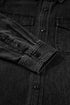 Black Flap Pocket Buttons Collared Jean Jacket